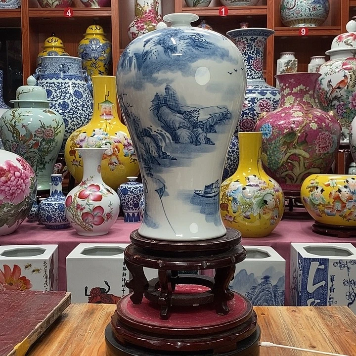景德镇陶瓷手工手绘花瓶摆件