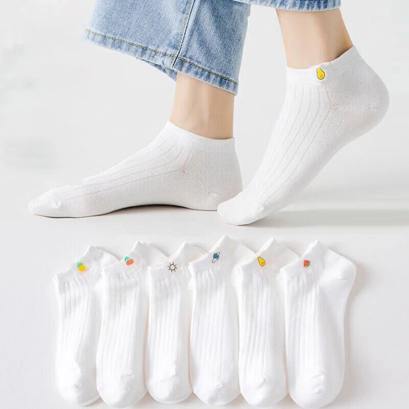 袜子女生棉袜短筒浅口春夏薄款船袜可爱日系白色学生ins潮短袜女