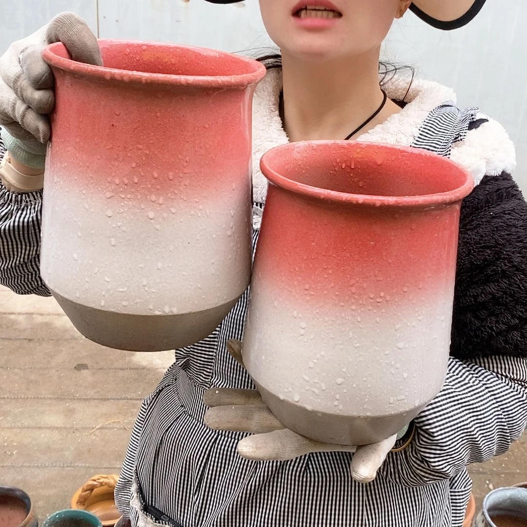 紫砂花盆瑕疵口16高21