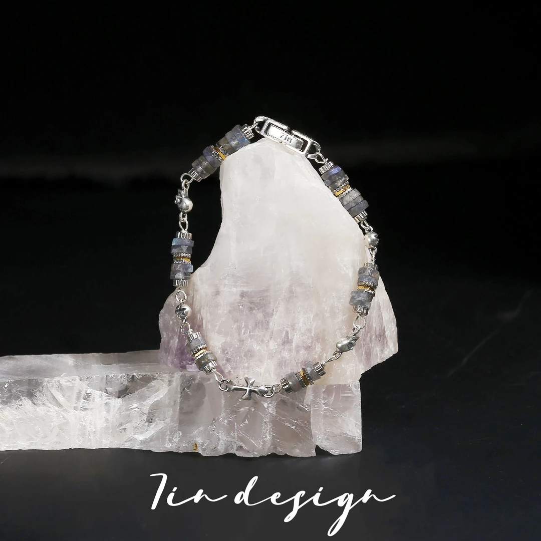 7in 925银手链 旗舰店【灰涩】原创小众设计复古手作百搭情侣银手链