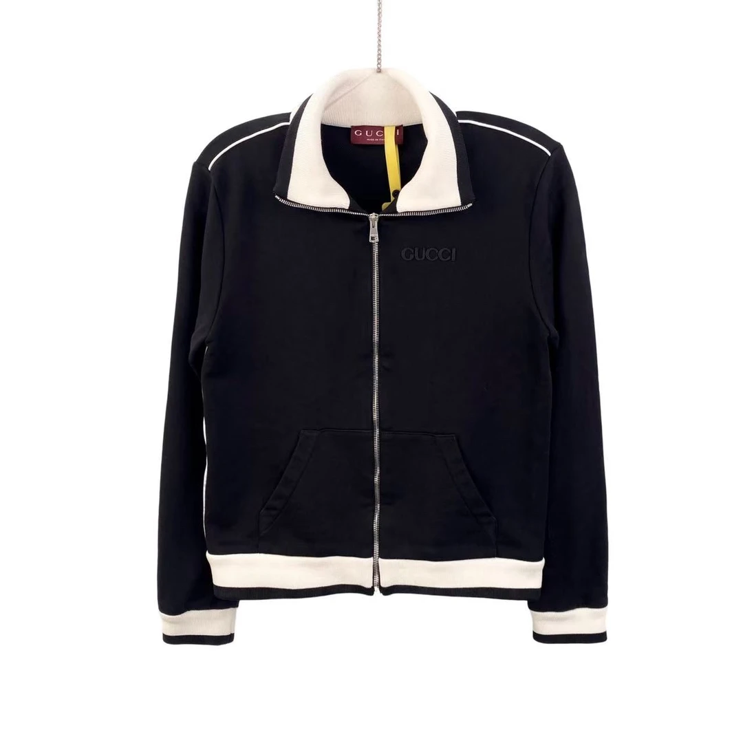 95新 GUCCI/古驰 bb2383 棉 24ss黑色刺绣logo外套 M码