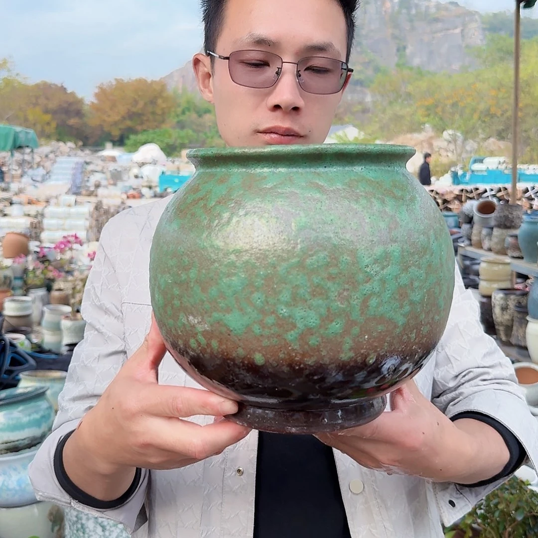 紫砂花盆口16高21（一个球牛油果