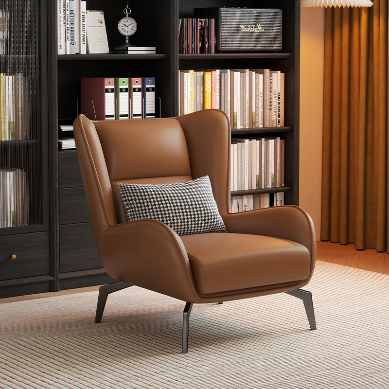 阑珊阁单人沙发意式极简客厅沙发椅轻奢休闲老虎椅躺椅懒人靠背椅