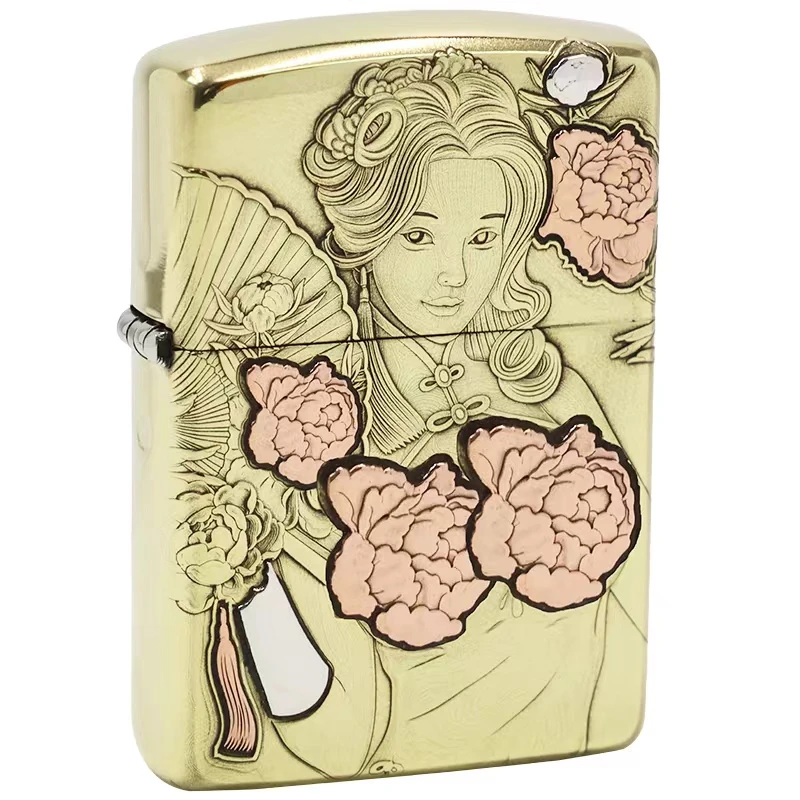 ZIPPO/之宝【潘潘】黄铜盔甲机正品煤油打火机KF-DF