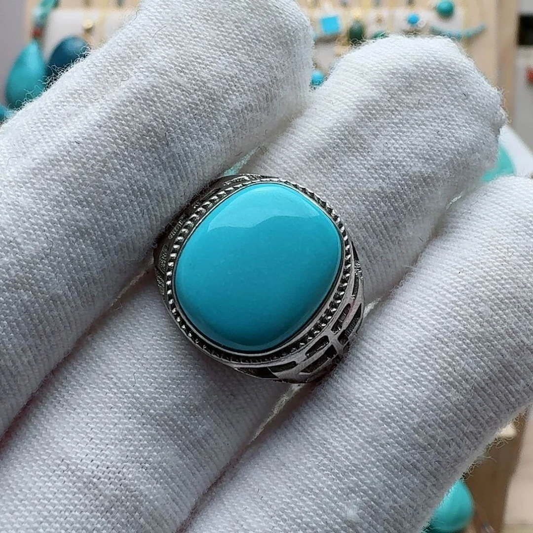 绿松石珠宝奇石银S925镶嵌