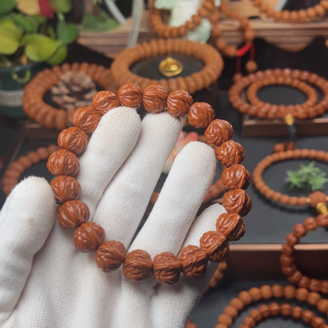 吊坠桃核启*1.3双脊龙手串