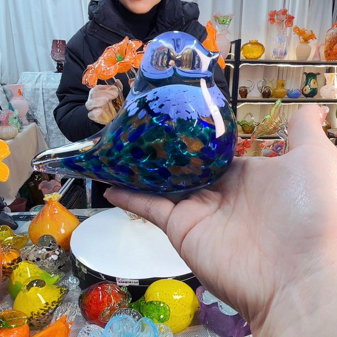 鸟家悦美居琉璃摆件