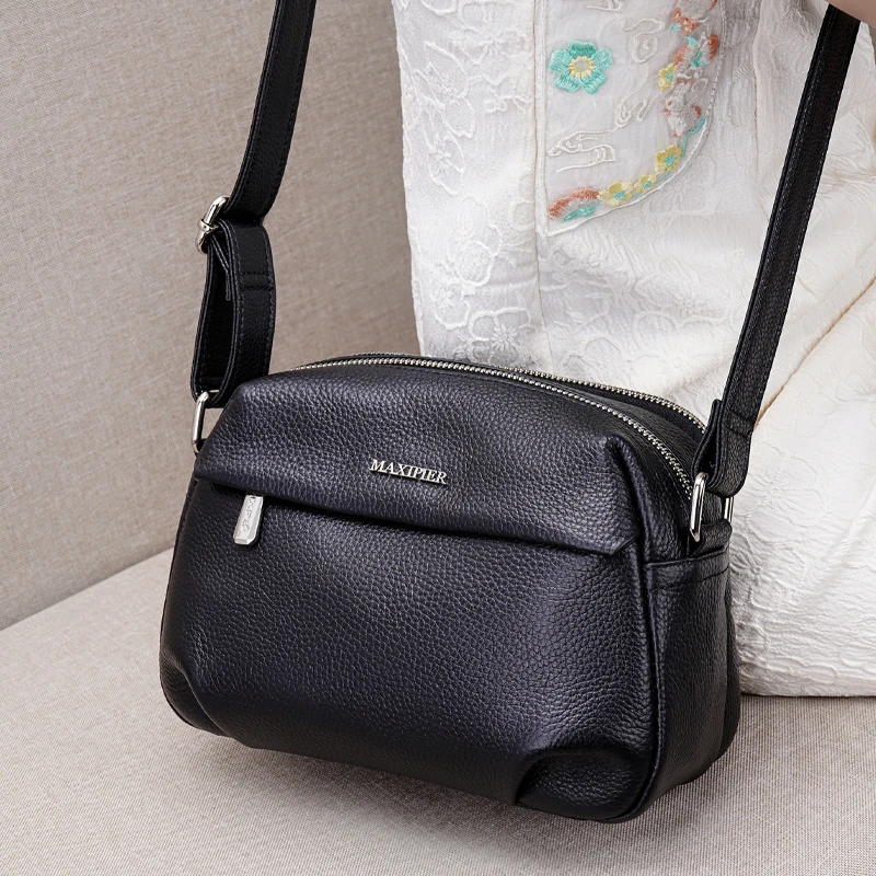 正品气质软皮女士斜挎包秋冬单肩包包女式2025新款真皮中年妈妈包