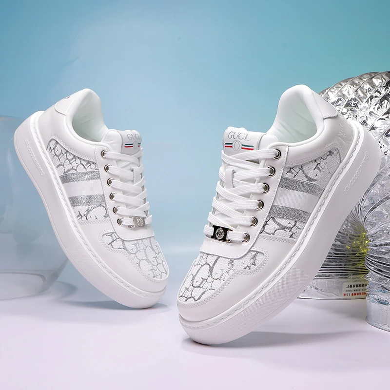 酷奇极简风休闲板鞋男士时尚透气厚底夏季平跟鞋小白鞋休闲鞋名品