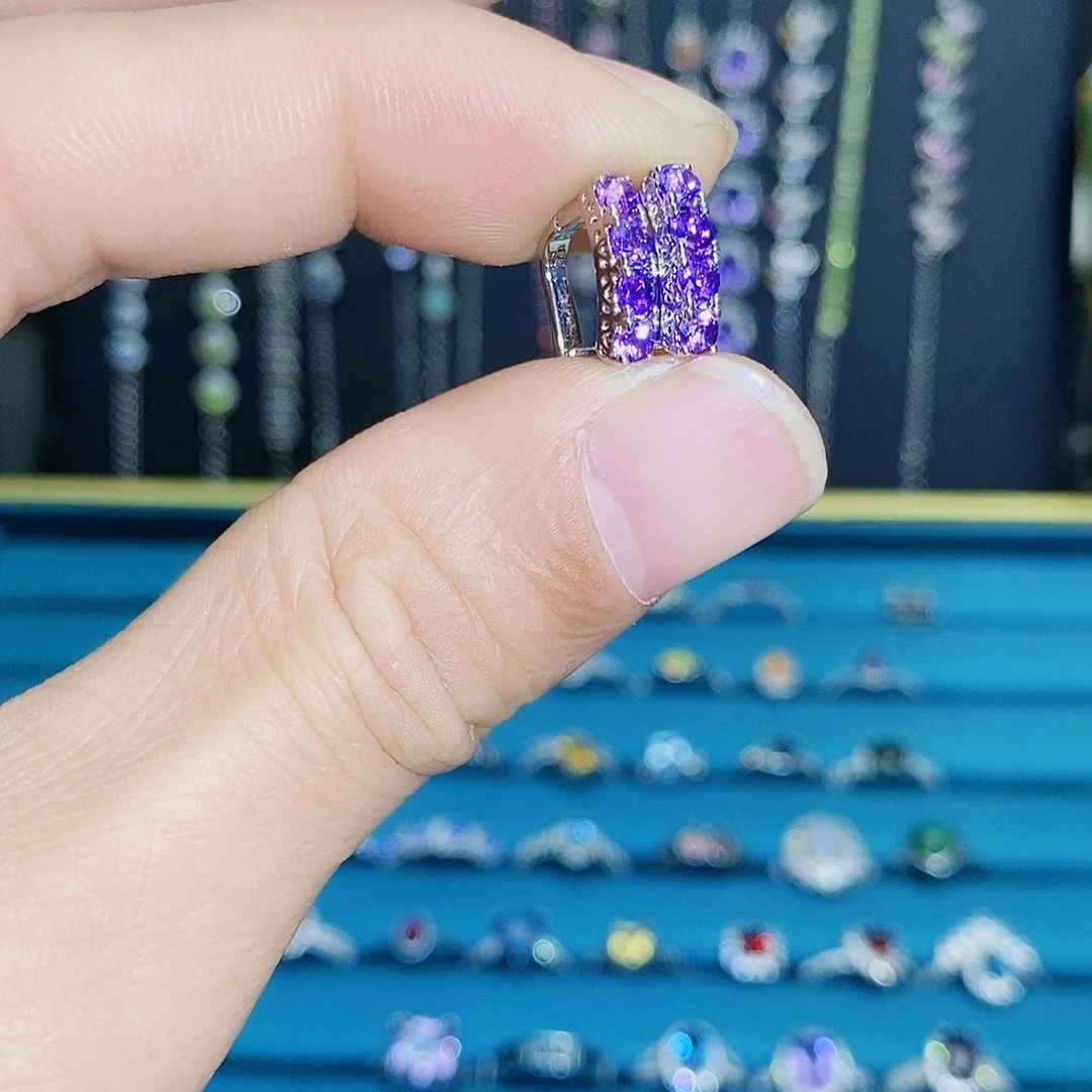 紫晶珠宝半成品银S925镶嵌