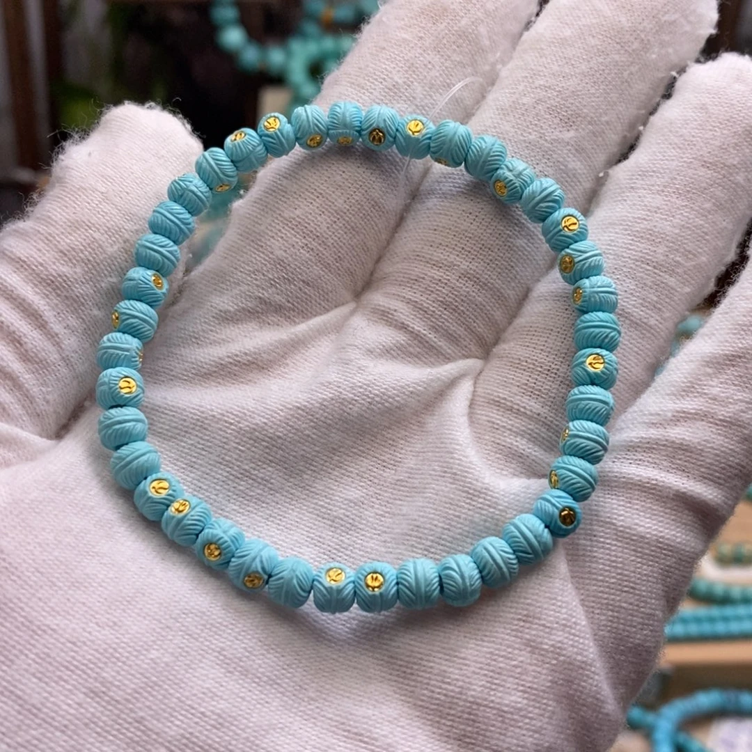 绿松石未镶嵌原矿高瓷无油无科技