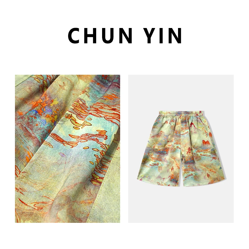 李理LELE『九色鹿·双面穿』2025夏新中式设计师国风复古短裤31761