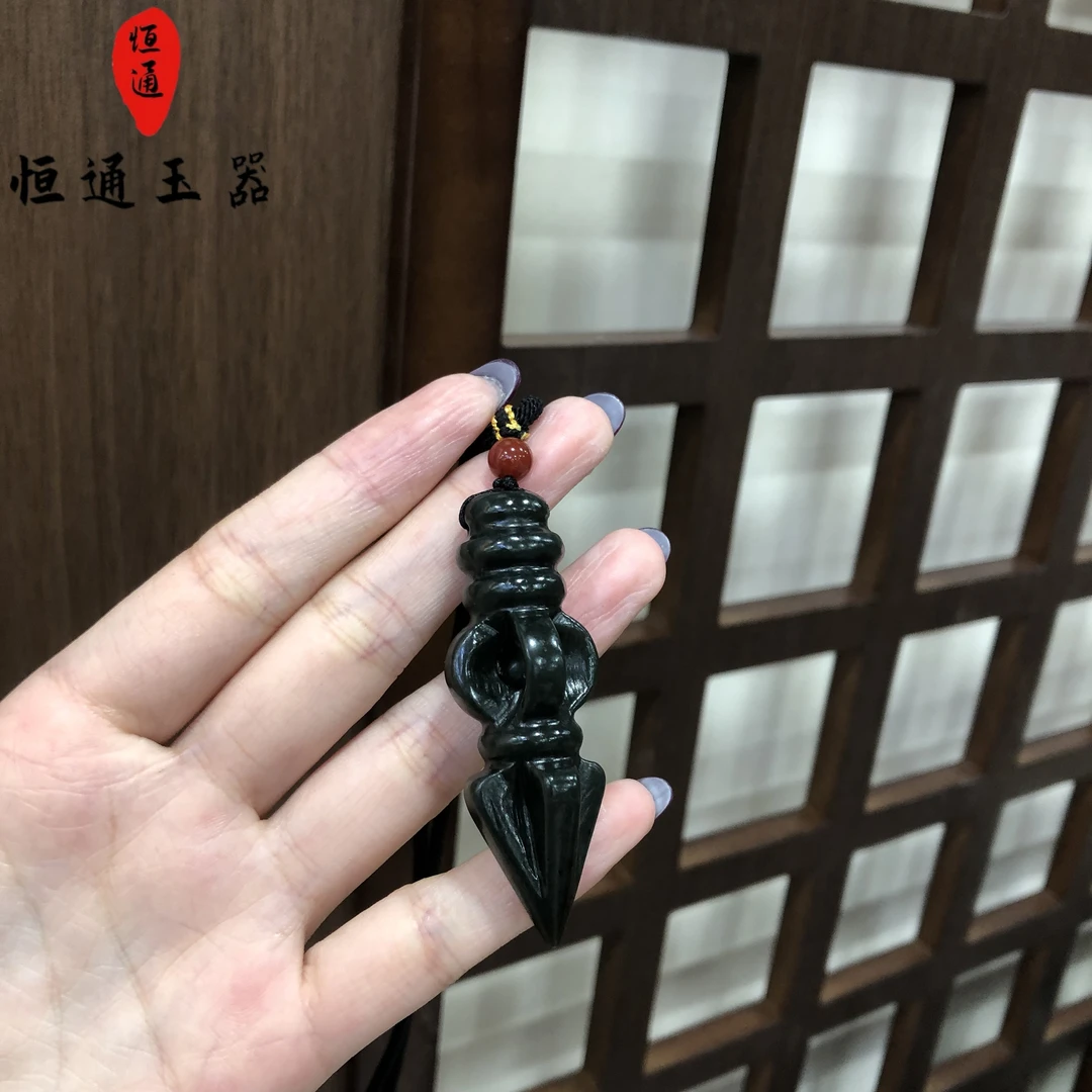 和田玉降魔杵男女款精致玉石挂件 1-39.9