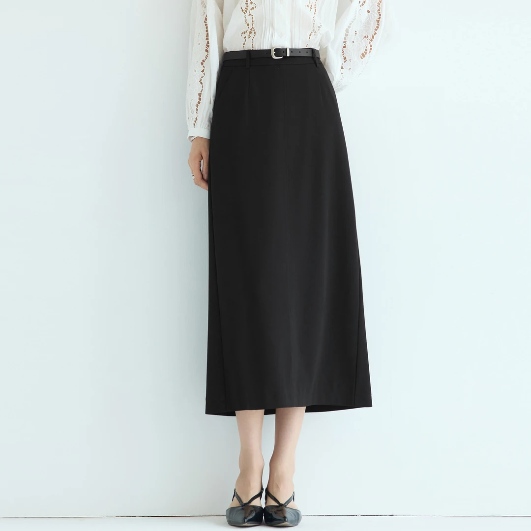 【衣衣专属】伊芙丽经典基础H型中长半身裙女2025秋新显瘦1G8941201