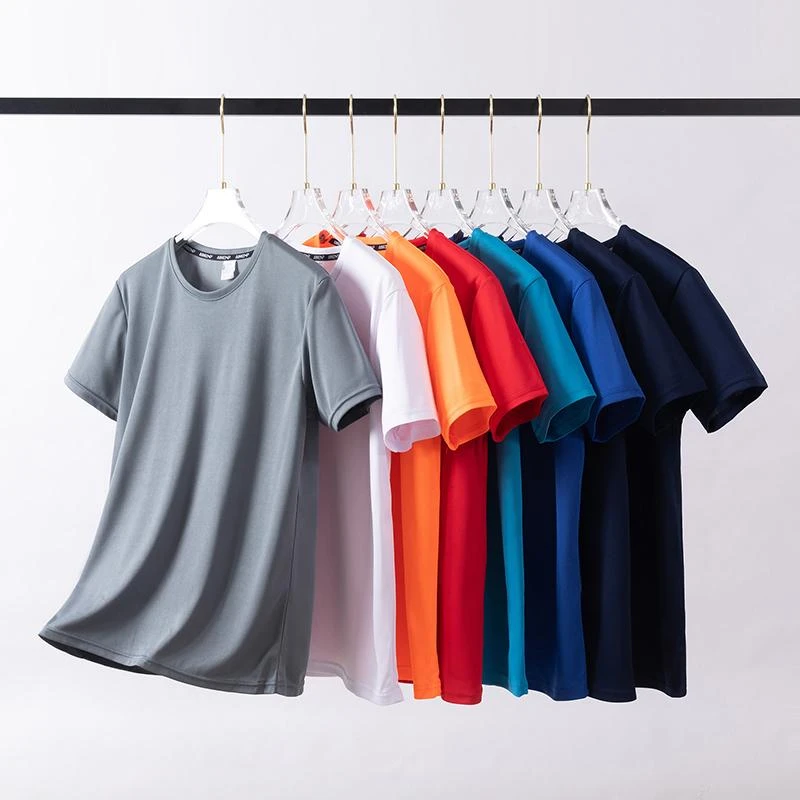 夏季T恤弹力半袖男女士锦纶t恤休闲运动圆领高货锂电电动工具