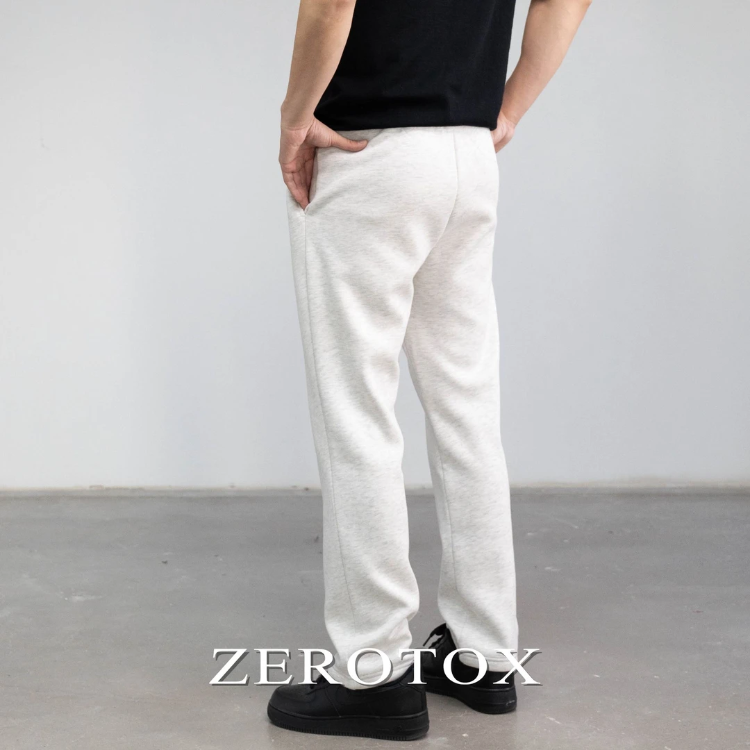 双层加绒 430G重磅棉涤羊毛桑蚕丝混纺保暖直筒松紧腰休闲卫裤