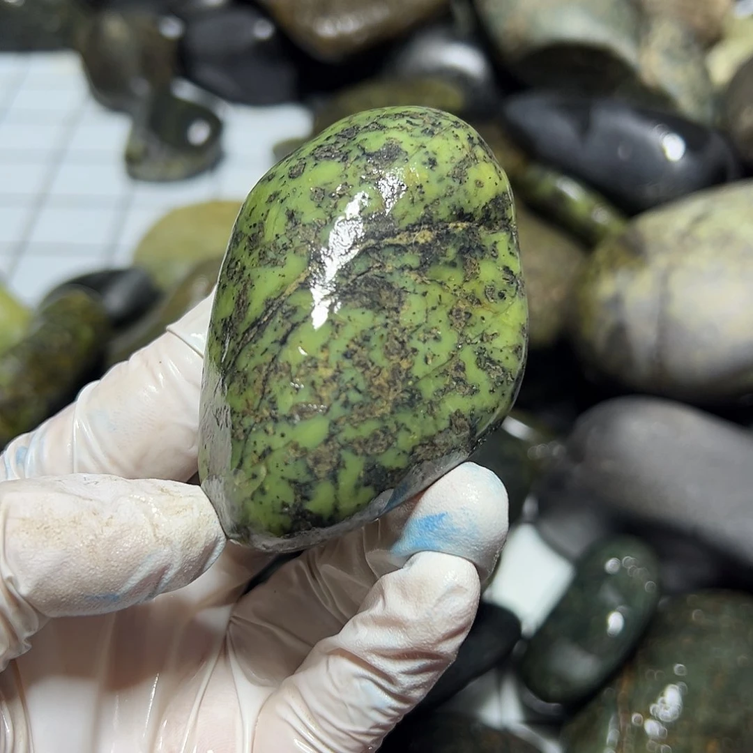 未镶嵌蛇纹石玉西藏藏玉药王石風*