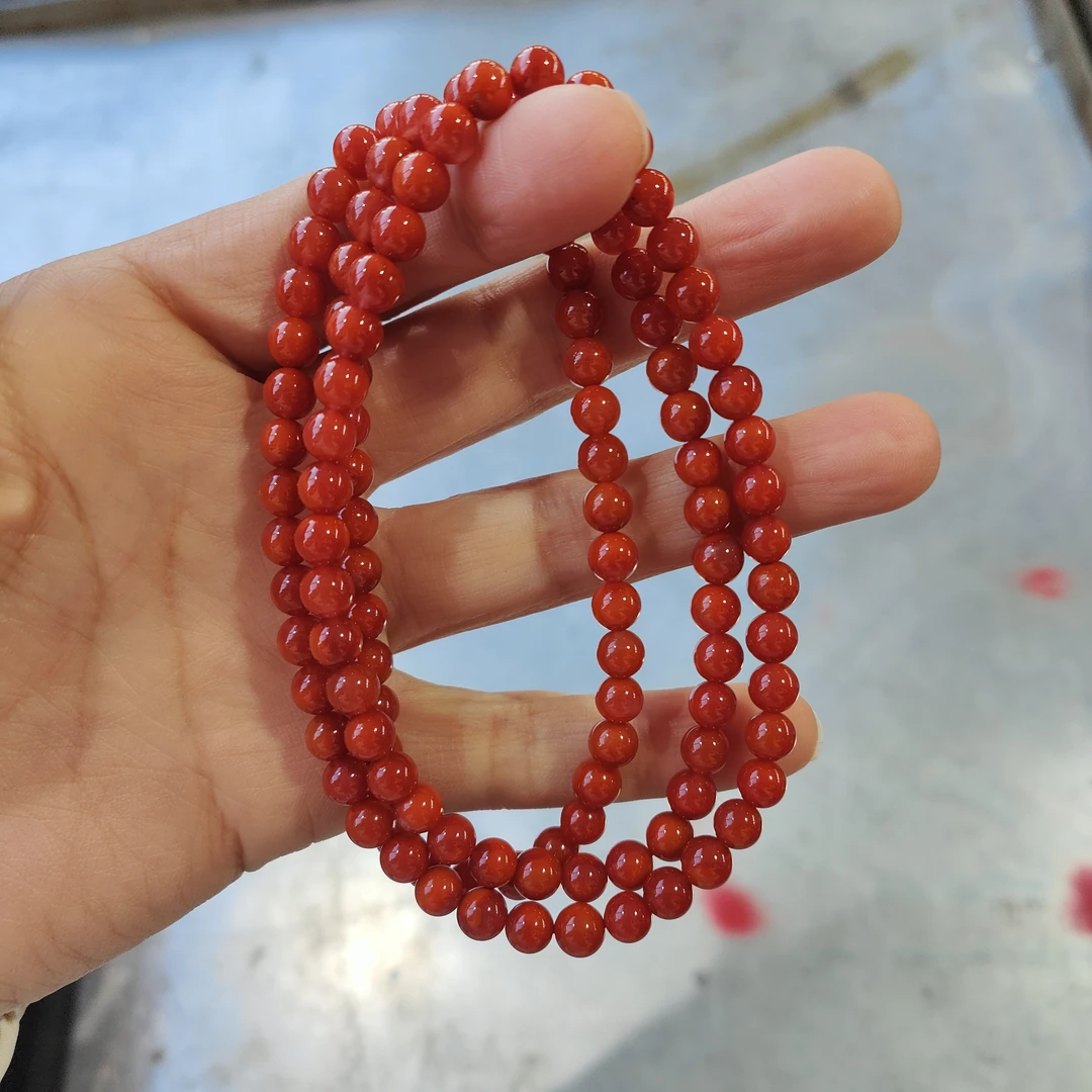 南红玛瑙多约6mm圈手链