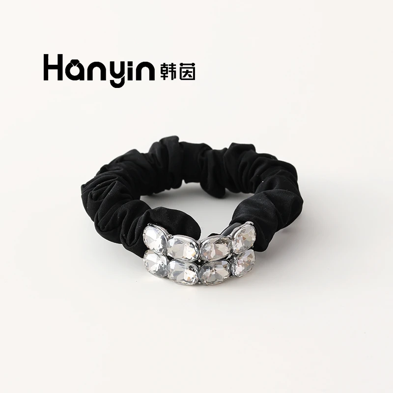 K9椭圆黑色名媛风小肠发圈法式小香风优雅个性高级感发饰ins