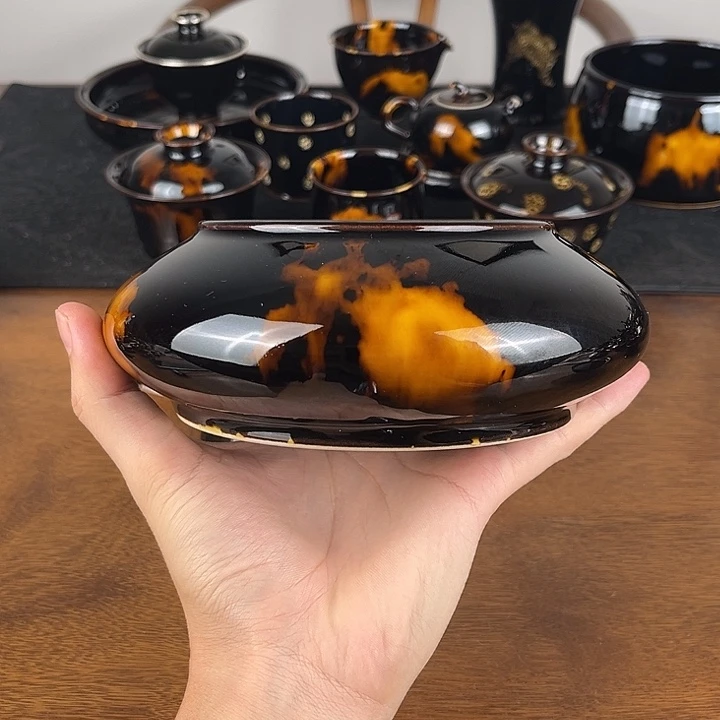 缸玳瑁釉明炉水洗