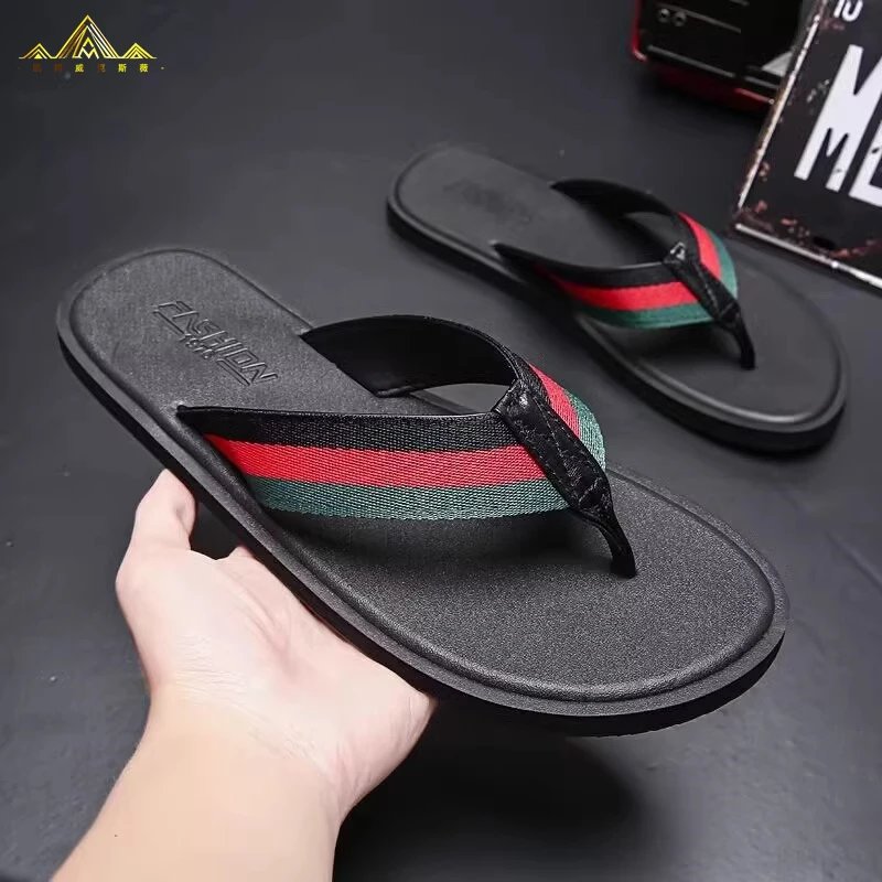 人字拖男防臭防滑夏外穿耐磨沙滩人字拖个性软底男士夹脚轻奢