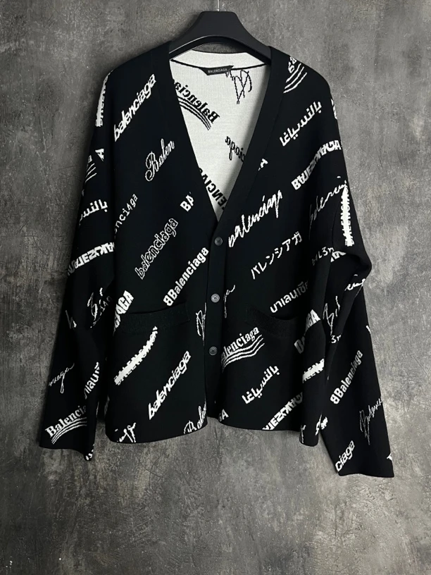 全新未使用 Balenciaga/巴黎世家 2码*1/弹幕针织开衫外套/02001