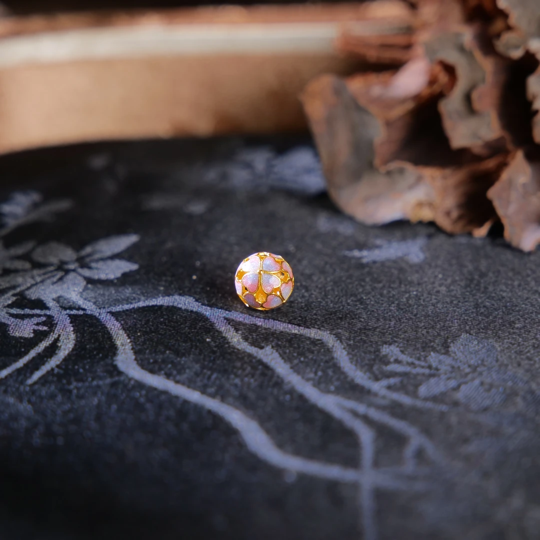 【小雨来了】18k7.5mm四叶花爱心路路通配饰 DIY配件 拍一发一