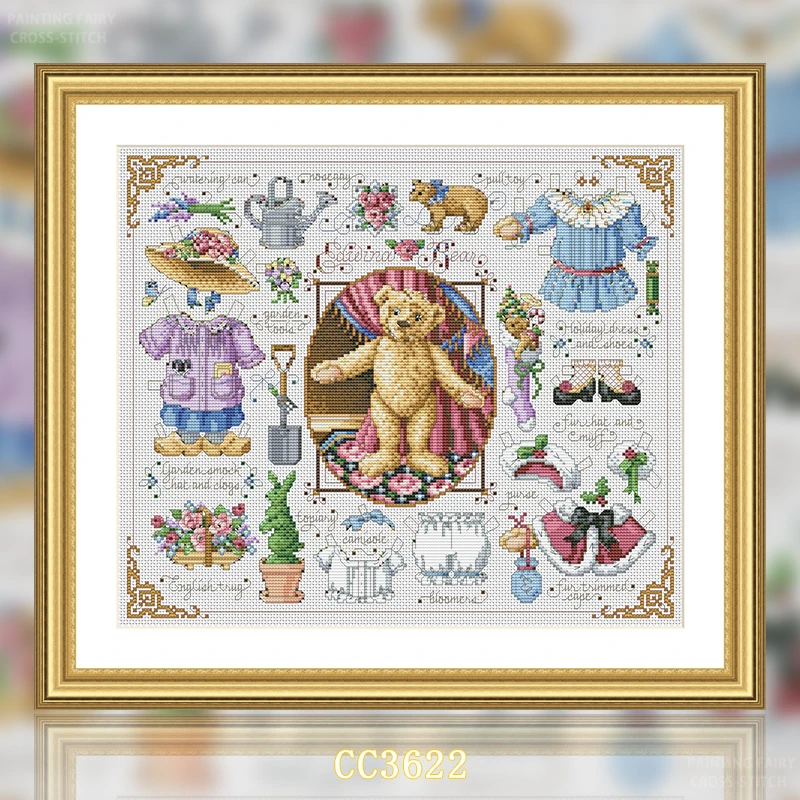 【CC3622-泰迪熊的衣橱】十字绣2023新款客厅卧室自己绣动物动漫系