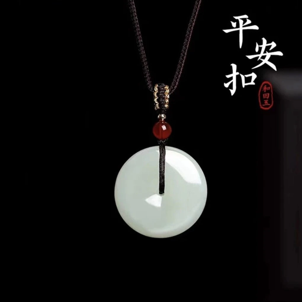 天然和田玉蜂蜜水平安扣直径25厚12百搭