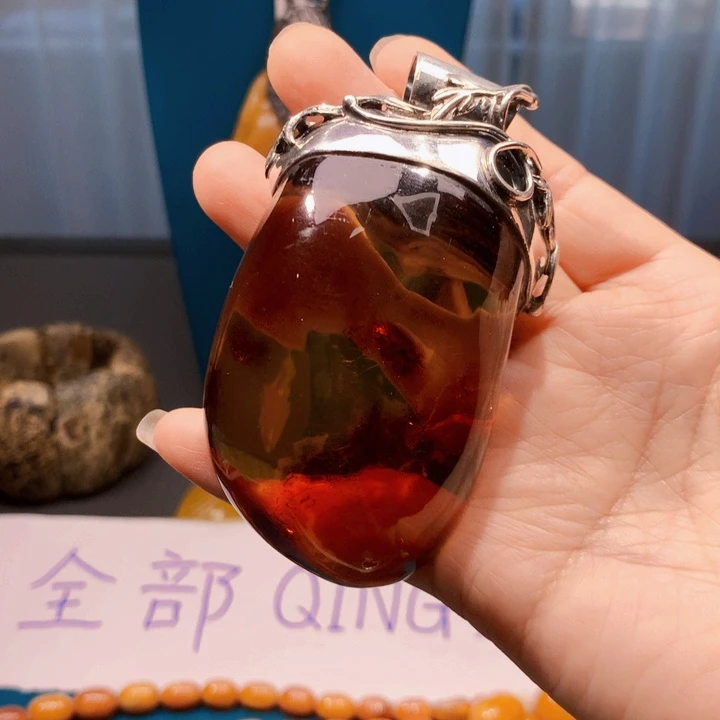 琥珀颈饰未镶嵌波兰设计款琥珀蜜蜡