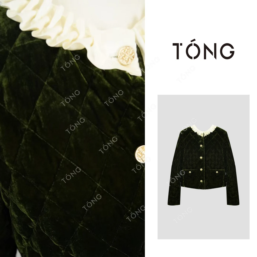 【落叶秋枫】新国标90白鸭绒绒菱形格设计秋冬百搭羽绒服 GW357