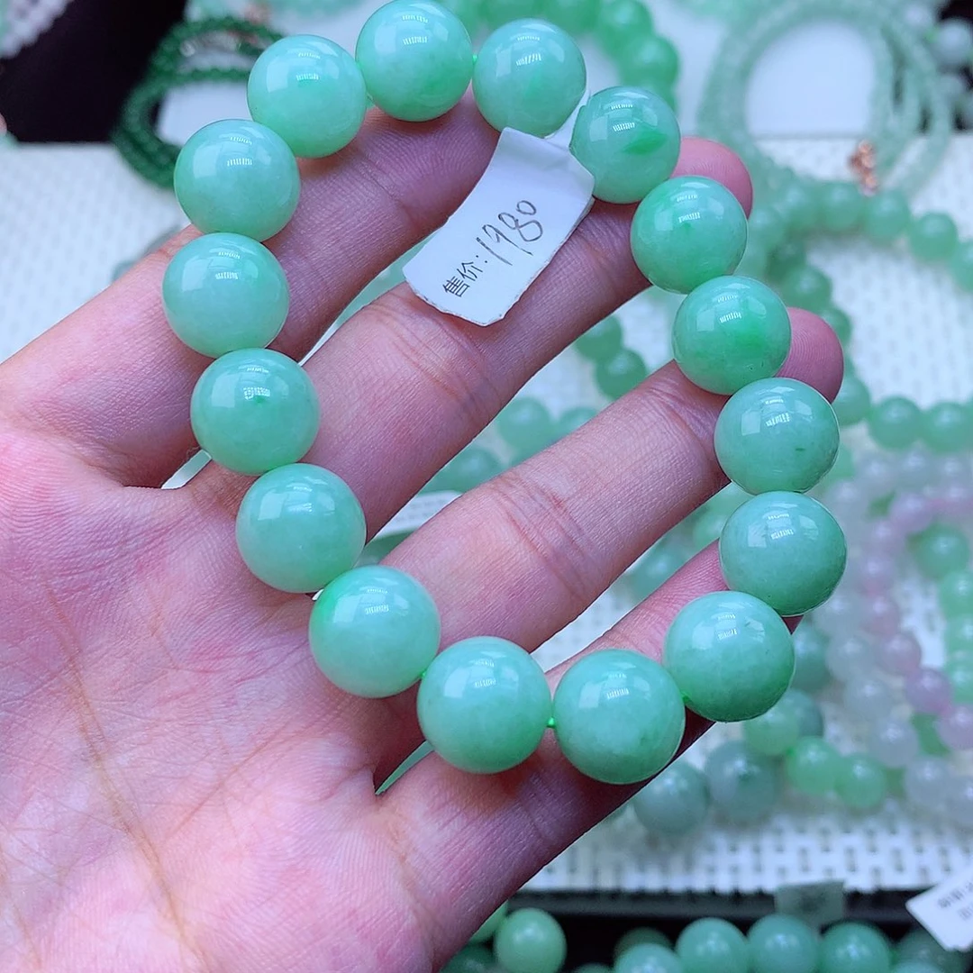 翡翠未镶嵌毛衣链卡12.7