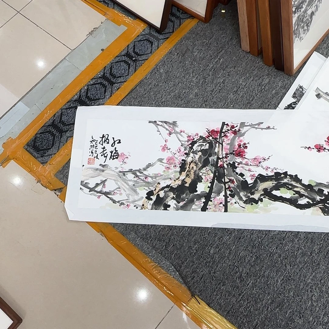 果***壳国画朱之非带框四尺