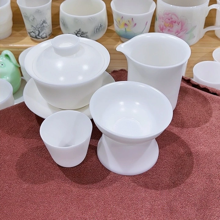 冰种素烧大盖碗套装十一件宇****汤