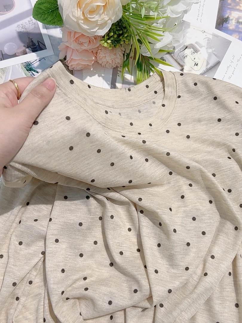 初秋家夏季新款波点长袖打底衫