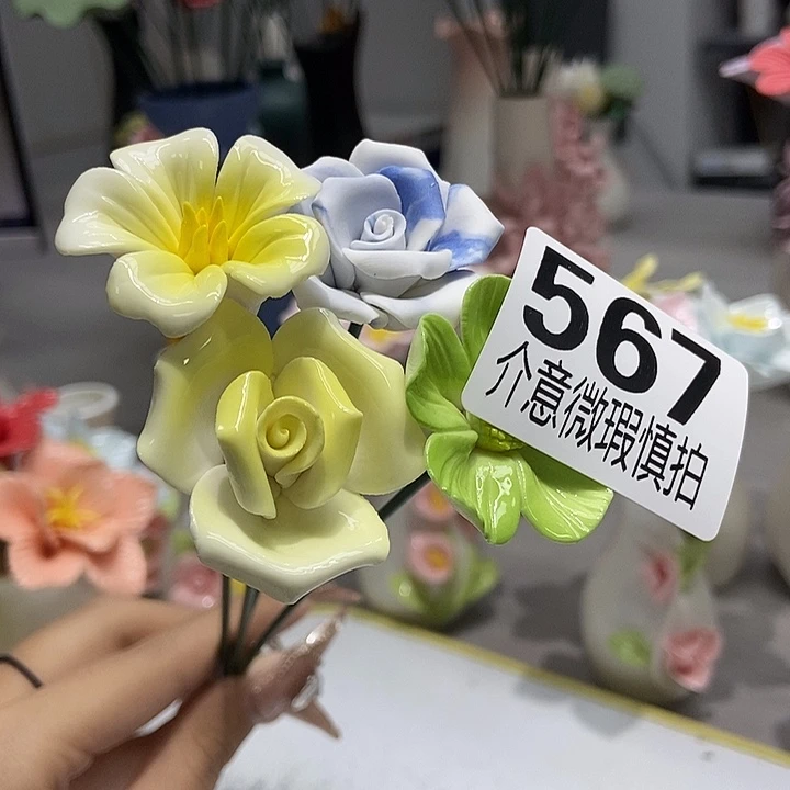 陶瓷纯手工捏花设计