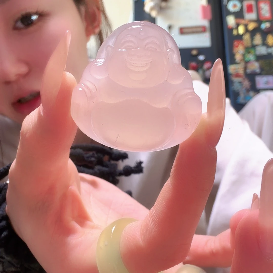 岫玉未镶嵌佛公手工藕粉