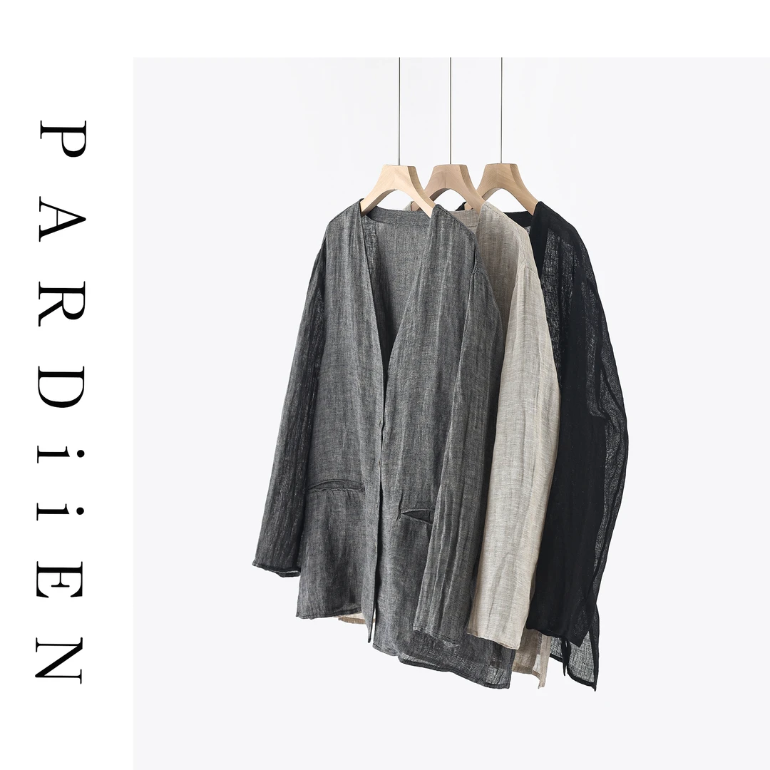 【北总严选】帕迪恩亚麻长袖V领衬衫7526