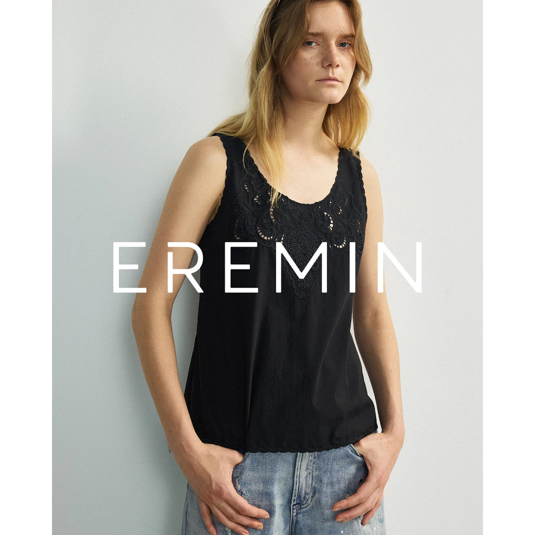 DE Mincollection花边背心/立体花卉高密刺绣U领无袖背心55250