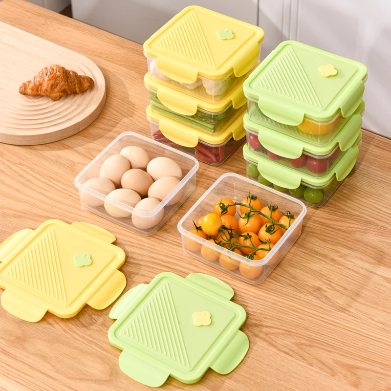 【850ml4个装】冰箱冷冻保鲜盒微波加热饭盒便当盒剩饭剩菜收纳盒