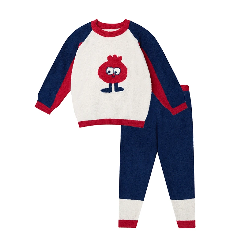 【家居服套装合集】24新款秋冬男女童卡通印花半边绒圆领家居服套装