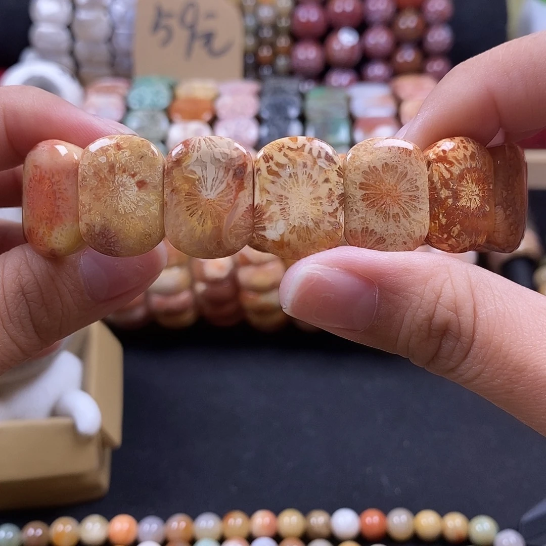 硅化珊瑚（珊瑚玉）未镶嵌手牌39