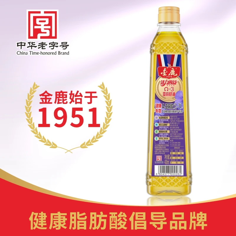 金鹿健康营养活力四益Ω3亚麻籽油-亚麻酸52%