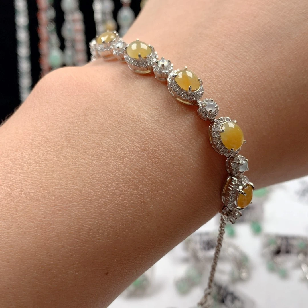 翡翠银S925镶嵌颈饰手链