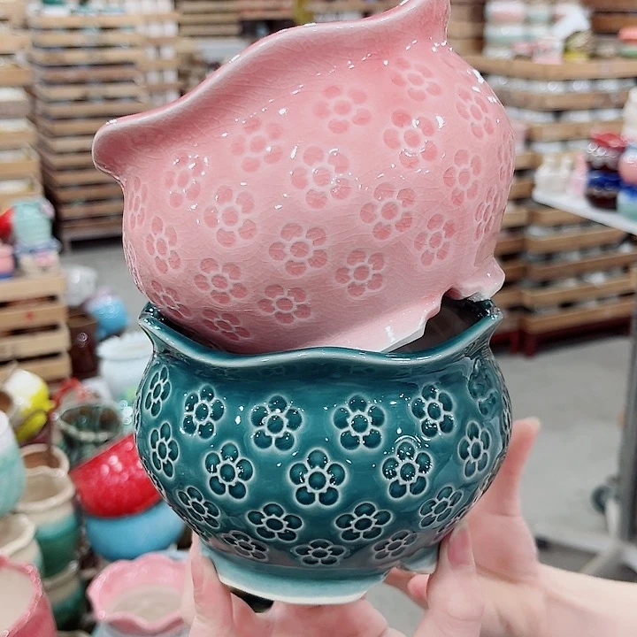 有孔.凑单10元陶瓷花盆发货！