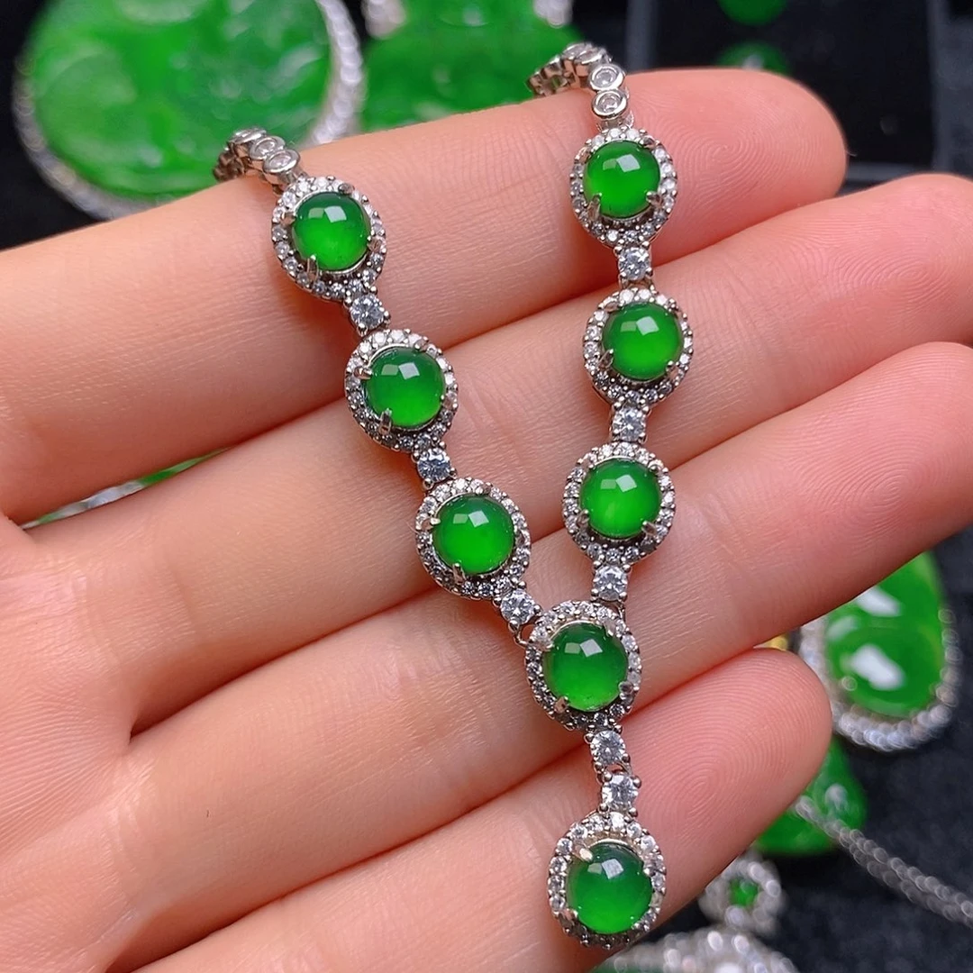 翡翠银S925镶嵌颈饰