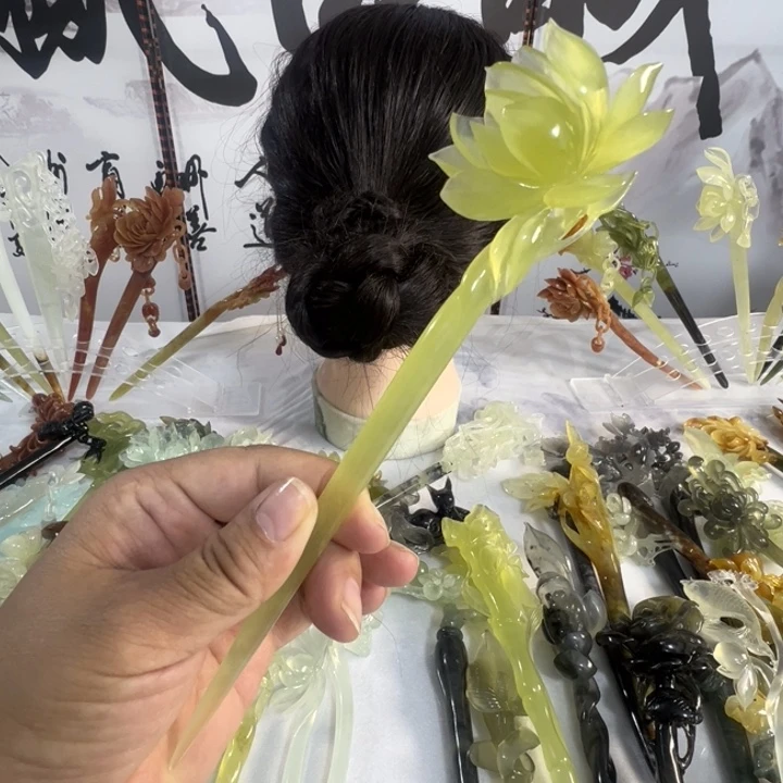 蛇纹石玉未镶嵌发饰