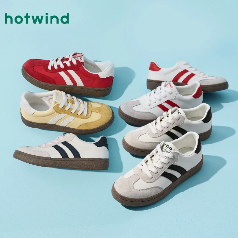 热风2025年秋季德训鞋运动四季新款女士时尚休闲鞋H14W25303