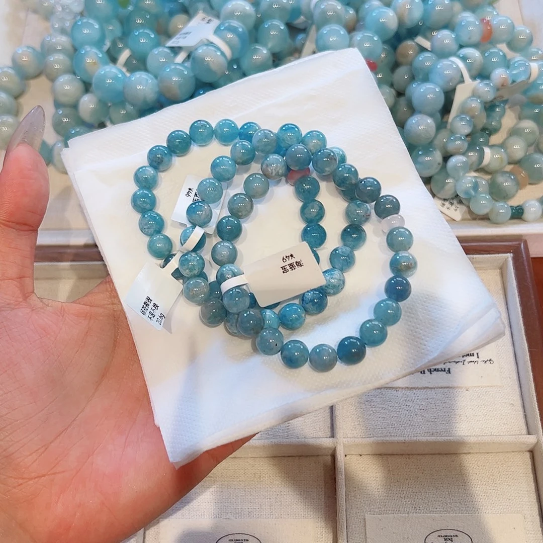 水晶手链未镶嵌海蓝宝8m