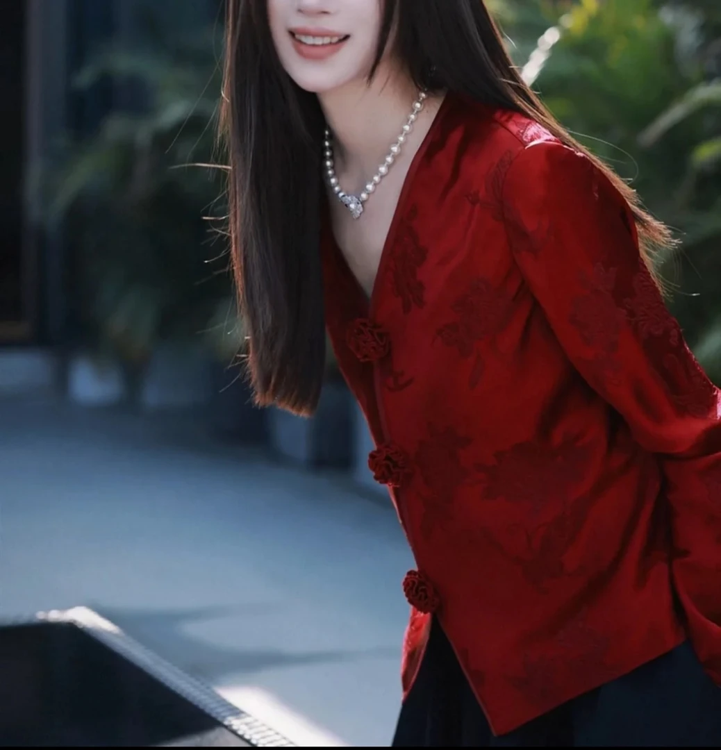 陈诺服饰—【三生花】冬季款蝶恋花手工立体花朵衬衣644